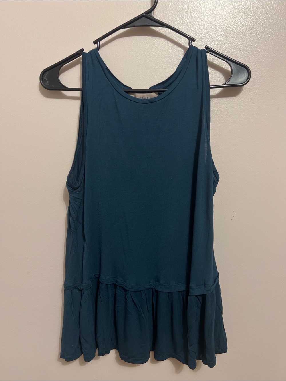 Sleeveless Teal Ruffled Hem Women’s Top